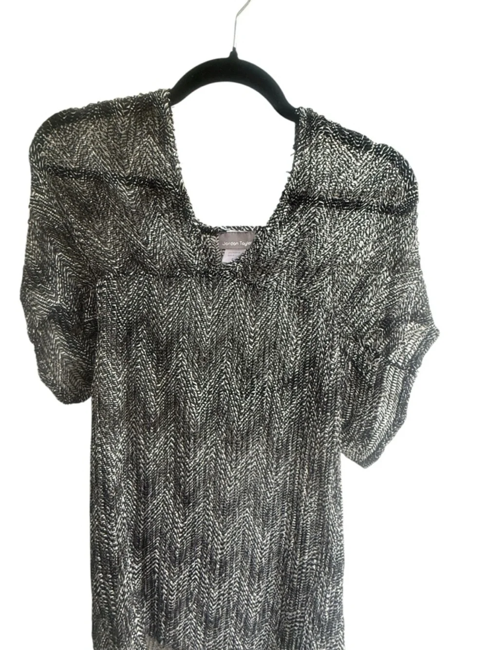 Jordan Taylor Black & White Chevron Knit Women’s Swimsuit Coverup Size Small